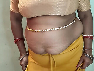 Indian chubby bbw wife saree show and dirty talking