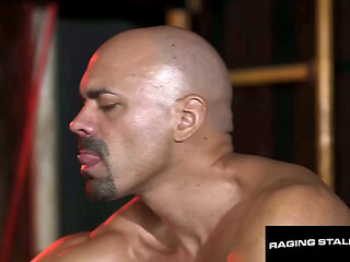 RAGING STALLION - Intense Gay Fucking - Jock Alexandro&rsquo_s Huge Cock Owns Tatted John Brachalli&rsquo_s Ass