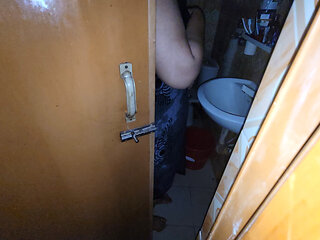 My stepsister was taking a shower with the door open and I was peeking in.