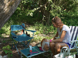 Laura Quest Outdoor Blowjob & Fucking in Tent - Amateur Camping Adventure