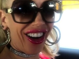 Cute blonde with big boobs solo