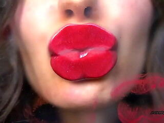 Tender naughty red kiss