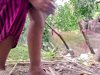 Sissy and ass finggaring  out side of home sadia bhabi.