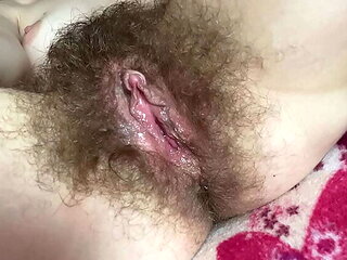Cutieblonde Double Orgasm Hairy Pussy Big Clit Closeup Masturbation