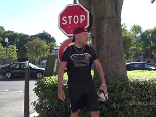 Fucked bareback by bad boy in outdoor parking