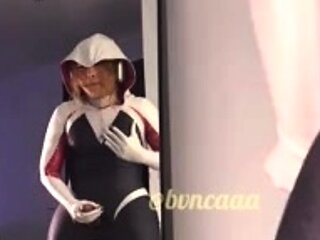 Bvncaaa Standing Costume Masturbation With Mirror Play