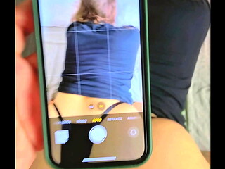 Delicious Latina brunette moans with pleasure and ends with an explosive cumshot on her big ass