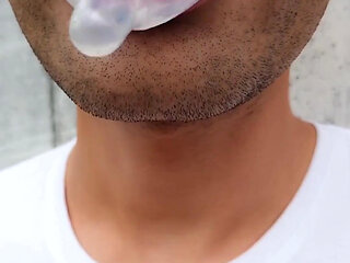 I Found Used Condom at Car Park so I Eat Cum, Chew It and Use Condom Like Bubble Gum
