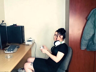 Guy Fucks Girl Playing Xbox