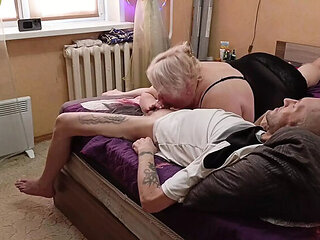 Mature Blonde MILF Gives Blowjob and Swallows Cum - Homemade HD