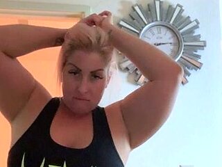 Hot blonde with big boobs solo