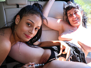 Road trip movie with two lesbian whores fucking hard
