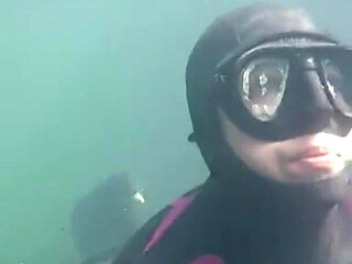Diving in My Shiny Two-piece Wetsuit