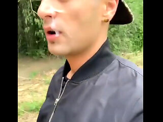 Walking Outdoor with Cum on Face - Cum Walk and Jerk off with Covered Face