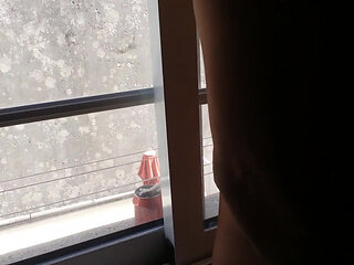 In my bedroom window very horny