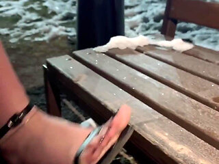 I Love Teasing You with My Toes in These Open Shoes Right in the Snow Outside, Do You Like It?