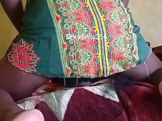 Sexyjayla254 stroking her big cock in a skirt