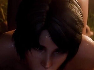 Thicc Ass Jote Deepthroating a Hard Cock Near a Camp Fire