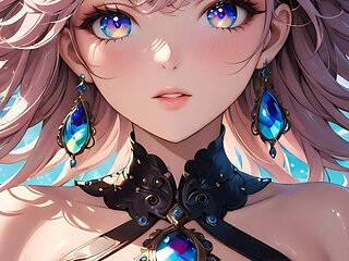 Dream Reflections: a Beautiful Young Woman with Iridescent Eyes