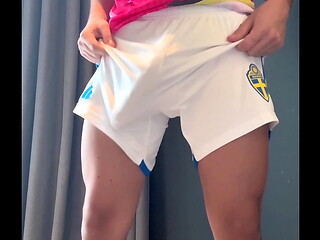 Hot Footballer Gets Horny &amp_ Jerks Off His Huge Cock After Training Sexy Body, Uniform, Big Smooth Ass