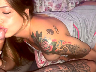 My Friend's Sexy Inked Blonde GF Seduced Me With Her Phat Butt & I Fucked Her Hard