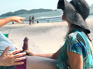 Stop sucking my dick, they'_re looking at us! Blowjob and anal in front of everyone