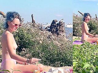Sexy teenager creampies the beach while getting grilled and going dogy!