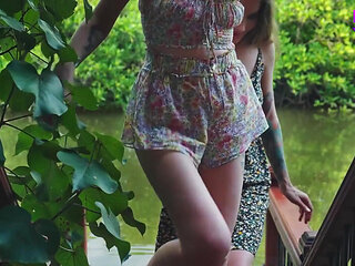 Passionate Outdoor Sex with Tali and Masha. Compilation