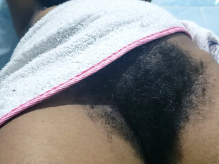 Young Natural Hairy Babe in the Bathroom with Natural Allure, Intimate Atmosphere and Soft, Sensual Presence