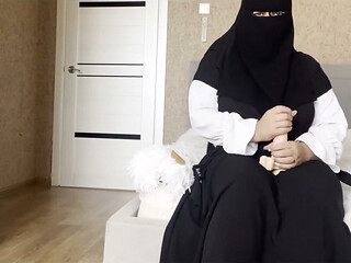 Arab Khalifa in Stockings Gives Jerk off Instructions to Stepson