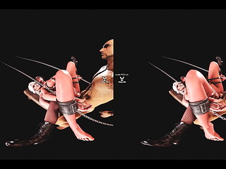 BDSM Pussy Swap FFM threesome with chained The Witcher girls (Yennefer of Vengerberg and Cirilla Fiona Elen Riannon)