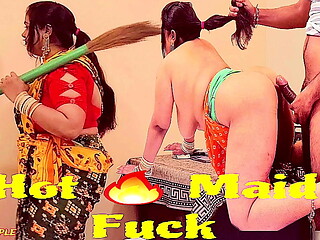 In winter,  I caught my beautiful maid and fucked her hard.