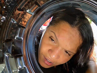 I Got Stuck in the Washing Machine My Black Dick Stepson Took Advantage and Fucked Me