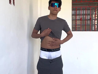 Handsome Asian Athlete Morning Walk and Masturbates