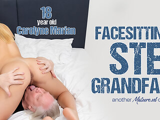 Grandpa Has A Facesit Fetish And His Step Granddaughter Carolyne Marian Loves To Ride His Face