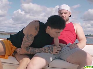 Angel Elias And Marcus Mcneill - Best Buds And Decide To Jerk Off Together On The Boat
