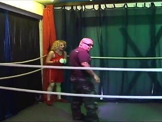 Blonde Mature Babe's Dripping Rosebud Gangbang in Wrestling Ring