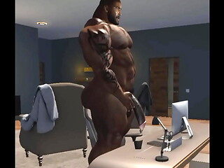 massive hunk duane brown jerks his huge dick to porn