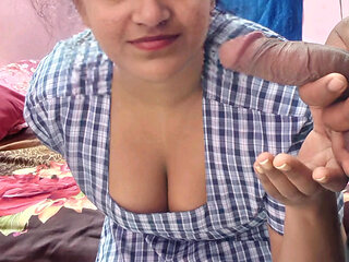 18+ Indian schoolgirl caught stepbrother jerking off with her nude photo in bathroom