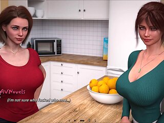 Hot brunette babe enjoys the summer heat in an erotic visual novel game