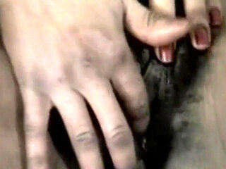 Horny Mature Babe Stuffs Hairy Pussy with Throbbing Banana