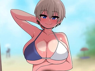 Hana Uzaki fue follada en la playa.