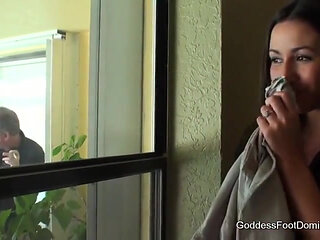 Maid takes smoke break