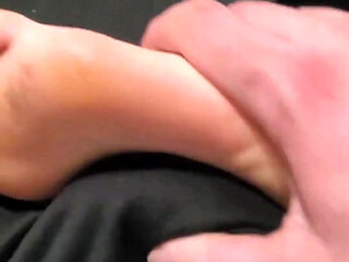 After a Foot Massage, My Stepsister Wanted to Take My Dick to Her Mouth, She Love My Dick, Cum in Her Mouth