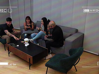 What a! I Fuck My Stepsister's Best Friend Through Ripped Jeans While We Play One