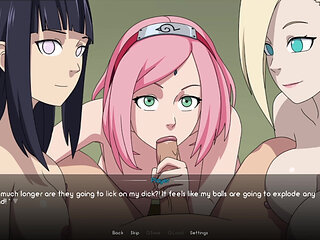 Naruto Rails His Dream Team - Hinatas Soft Boobs, Inos Tight Body & Sakuras Attitude