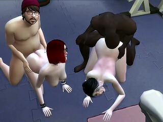 Group sex with a MILF and a redhead