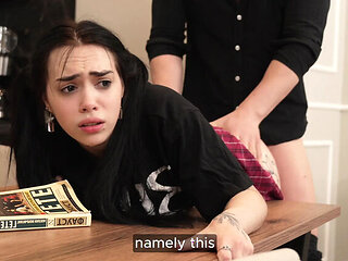 Strict Russian Tutor Punishes Disobedient Teen Student with Rough Blowjob and Cum in Mouth - 4K HD