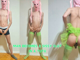 Man Becomes a Sissy Slut in a tutu