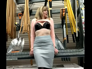 Public Purrrrrzzzz Flashes and Cums in Public at Busy Hardware Store